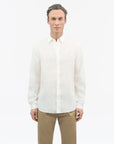 TIGER OF SWEDEN Off White Spenser shirt featuring classic placket and pointed collar by eightywingold