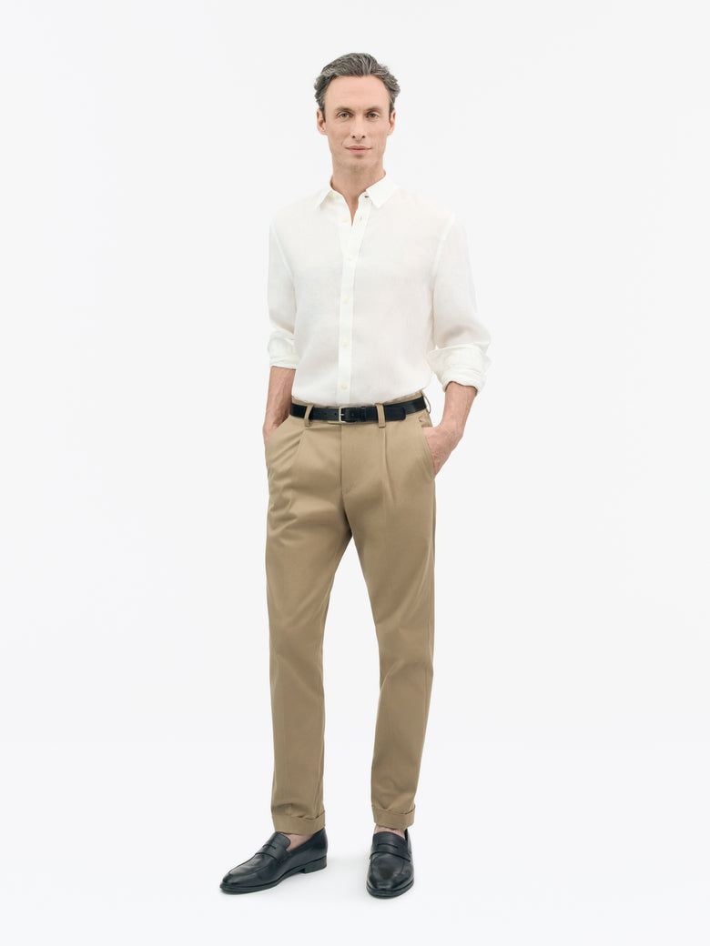 TIGER OF SWEDEN Spenser shirt in 100% linen with refined tailoring in Off White by eightywingold