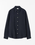 TIGER OF SWEDEN Spenser 100% linen shirt in Midnight Blue from eightywingold