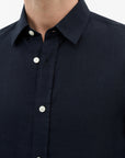 TIGER OF SWEDEN tailored-fit Spenser shirt with pointed collar in Midnight Blue from eightywingold