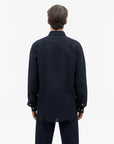 TIGER OF SWEDEN casual button-up Spenser shirt with rounded cuffs in Midnight Blue from eightywingold