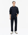 TIGER OF SWEDEN linen Spenser shirt styled for formal and casual wear in Midnight Blue from eightywingold