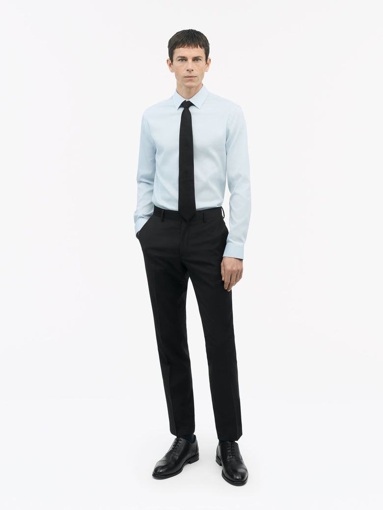 TIGER OF SWEDEN Filbrodie stretch cotton shirt in Light Blue for refined layering from eightywingold