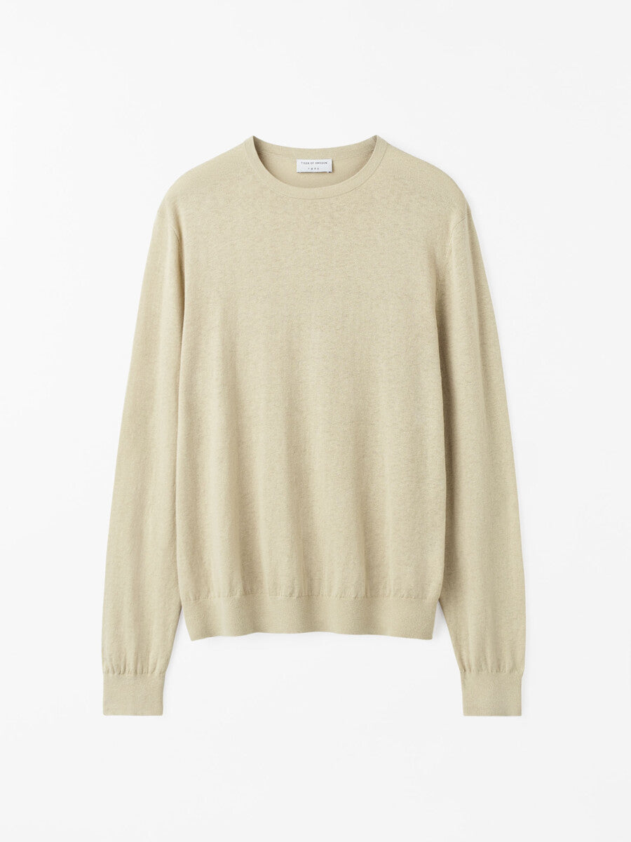 TIGER OF SWEDEN Connor slim-fit crew-neck sweater in Practical Beige from eightywingold in Canada