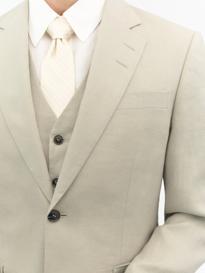 TIGER OF SWEDEN Cream Sand blazer with notch lapels and AMF-stitching from eightywingold