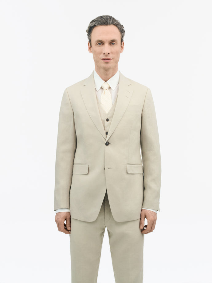 TIGER OF SWEDEN fully lined Justin blazer with welt and patch pockets in Cream Sand from eightywingold
