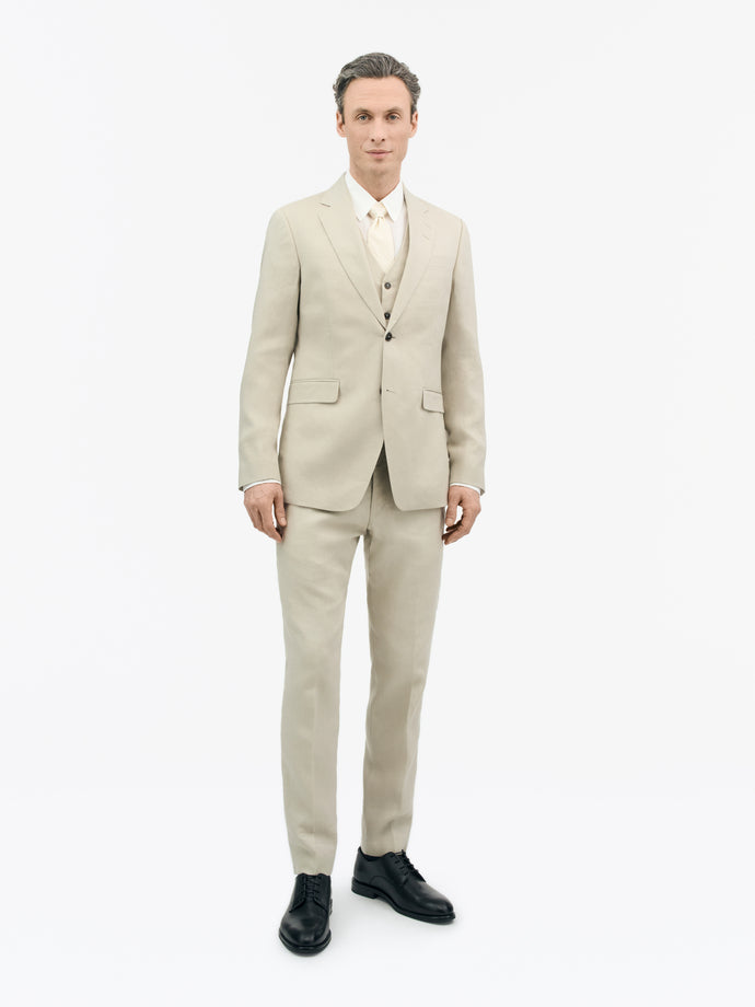 TIGER OF SWEDEN classic linen blazer with modern structure in Cream Sand from eightywingold
