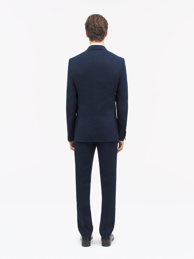 TIGER OF SWEDEN Justin 100% linen blazer in Midnight Blue with double vents from eightywingold in Canada