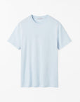 Front view of TIGER OF SWEDEN Dillan basic cotton t-shirt in Light Blue from eightywingold