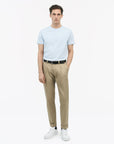 TIGER OF SWEDEN Light Blue Dillan t-shirt in 100% cotton with ribbed neckline from eightywingold