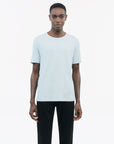 TIGER OF SWEDEN Light Blue Olaf L t-shirt in cotton linen blend with crew neck from eightywingold