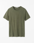 Front view of TIGER OF SWEDEN Olaf L formal t-shirt in Dusty Green from eightywingold