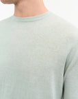 TIGER OF SWEDEN slim-fit crew-neck sweater in Pale Grey Blue with ribbed trims from eightywingold