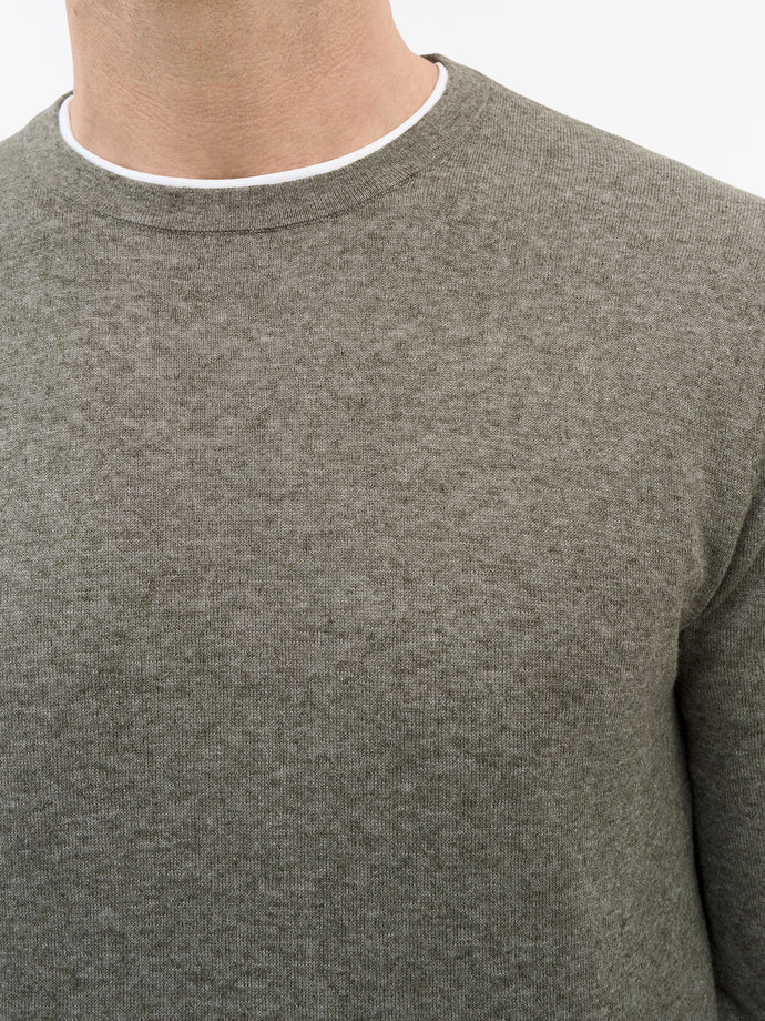 TIGER OF SWEDEN Connor slim-fit sweater in Dark Grey cotton-linen blend from eightywingold