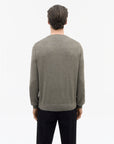 TIGER OF SWEDEN fine-knit crew-neck sweater with French shoulders in Dark Grey from eightywingold