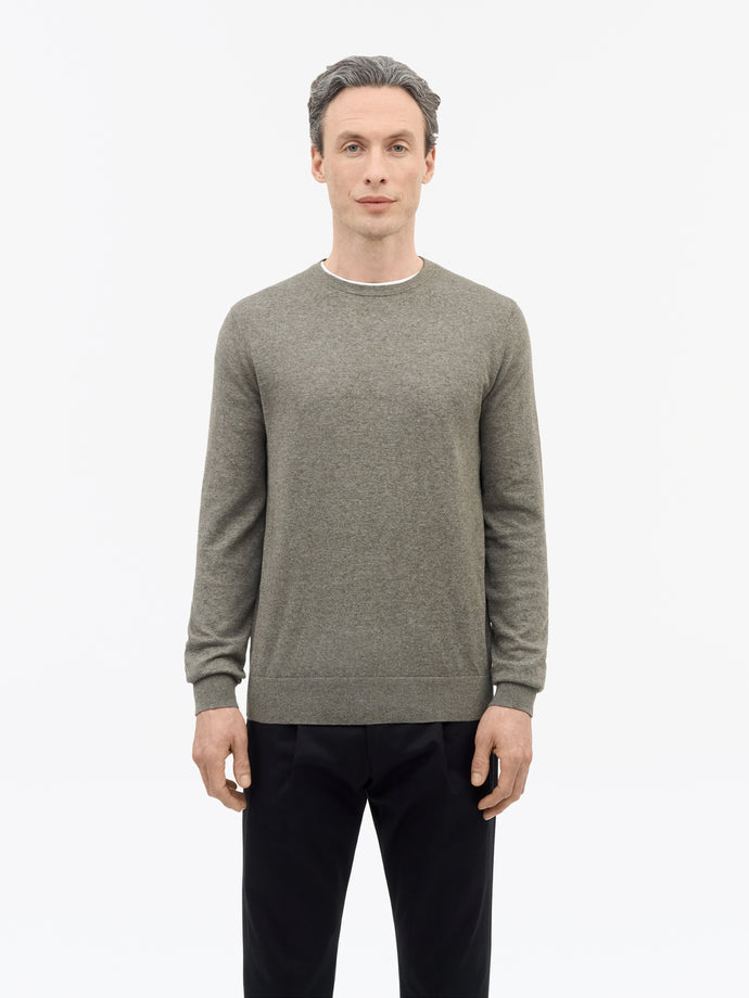 TIGER OF SWEDEN ribbed hem and sleeve detailing on Connor sweater in Dark Grey from eightywingold