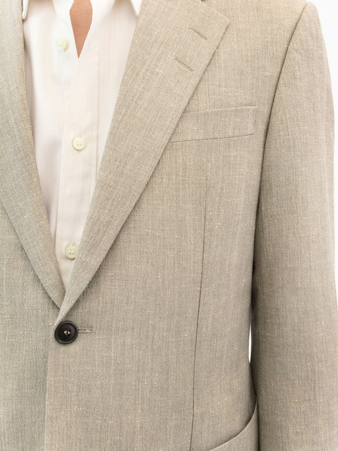 TIGER OF SWEDEN Pale Sand blazer with notch lapels and soft shoulders from eightywingold