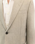 TIGER OF SWEDEN Pale Sand blazer with notch lapels and soft shoulders from eightywingold