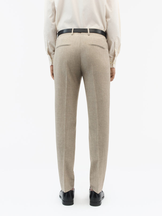 TIGER OF SWEDEN mid-rise Tenuta pants with slanted front pockets in Pale Sand from eightywingold