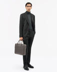 Burin Leather Briefcasein in Triumph Steel