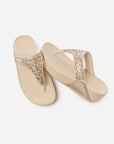 Lulu Crystal-Mix Metallic Toe-post Sandals