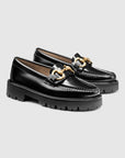 GH BASS Lianna Super Bit Super Lug Weejuns Loafer in Black BAX4W931 | Shop from eightywingold an official brand partner for GH Bass Canada and US.