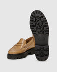 GH BASS Whitney Brogue Super Lug Weejuns Loafer in Tan BAX4W948 | Shop from eightywingold an official brand partner for GH Bass Canada and US.