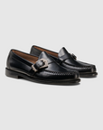 GH BASS Maverick Buckle Weejun Loafer in Black BAZ4W497 | Shop from eightywingold an official brand partner for GH Bass Canada and US.