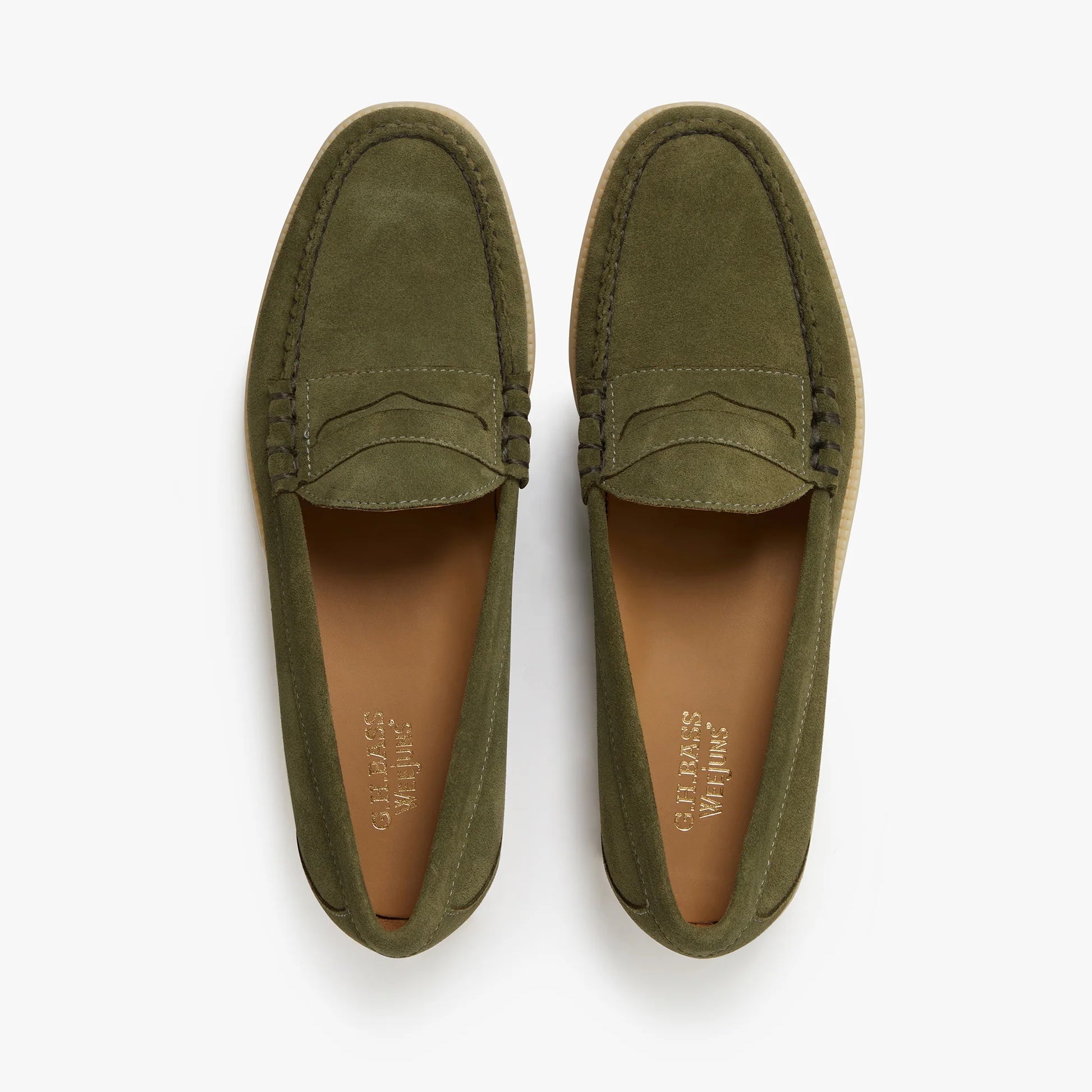 GH BASS Larson Easy Suede Weejuns Loafer in Green Suede