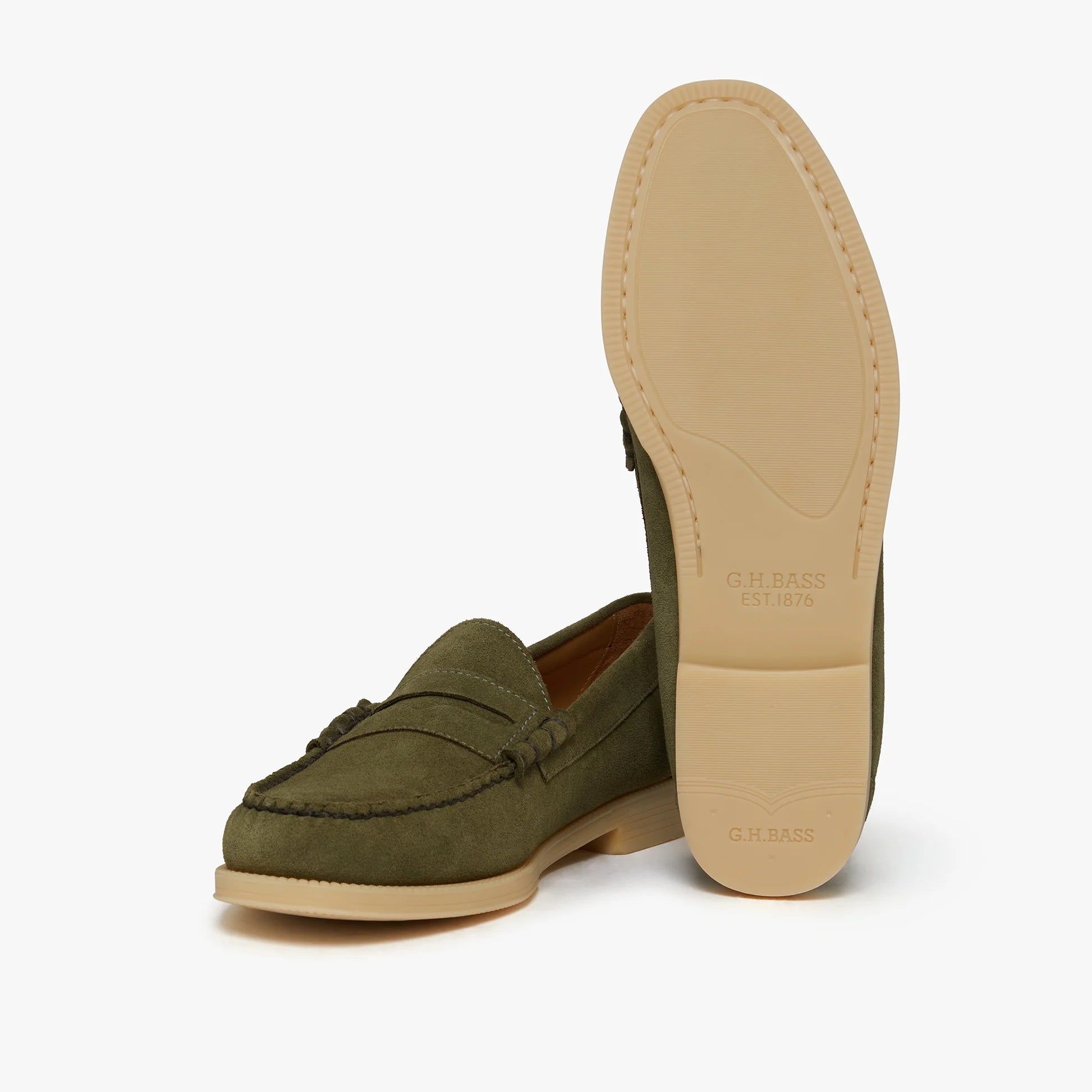 GH BASS Easy Weejuns Larson Loafer in Light Olive BAZ5W551 | Shop from eightywingold an official brand partner for GH Bass Canada and US.