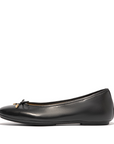FITFLOP Delicato Bow Soft Leather Ballerinas in Black HX8 | Shop from eightywingold an official brand partner for Fitflop Canada and US.