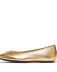 FITFLOP Delicato Bow Soft Metallic-Leather Ballerinas in Golden IH2 | Shop from eightywingold an official brand partner for Fitflop Canada and US.
