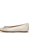 Delicato Glitz Bow Leather Ballet Flats in Turtle Dove