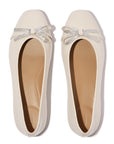 Delicato Glitz Bow Leather Ballet Flats in Turtle Dove