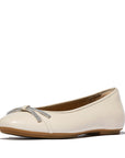 Delicato Glitz Bow Leather Ballet Flats in Turtle Dove