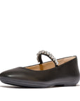 Delicato Pearls-And-Crystal Soft Leather Ballerinas