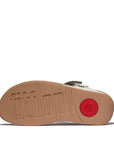 LULU Crystal-Buckle Leather Toe-Post Sandals