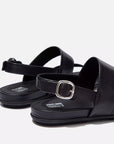 GRACIE Leather Back-Strap Sandals in Black