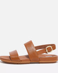 GRACIE Leather Back-Strap Sandals in Light Tan