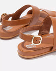 GRACIE Leather Back-Strap Sandals in Light Tan