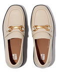 FITFLOP F-Luma Chunky-Snaffle Leather Demi-Wedge Loafers in Beige IJ7 | Shop from eightywingold an official brand partner for Fitflop Canada and US.