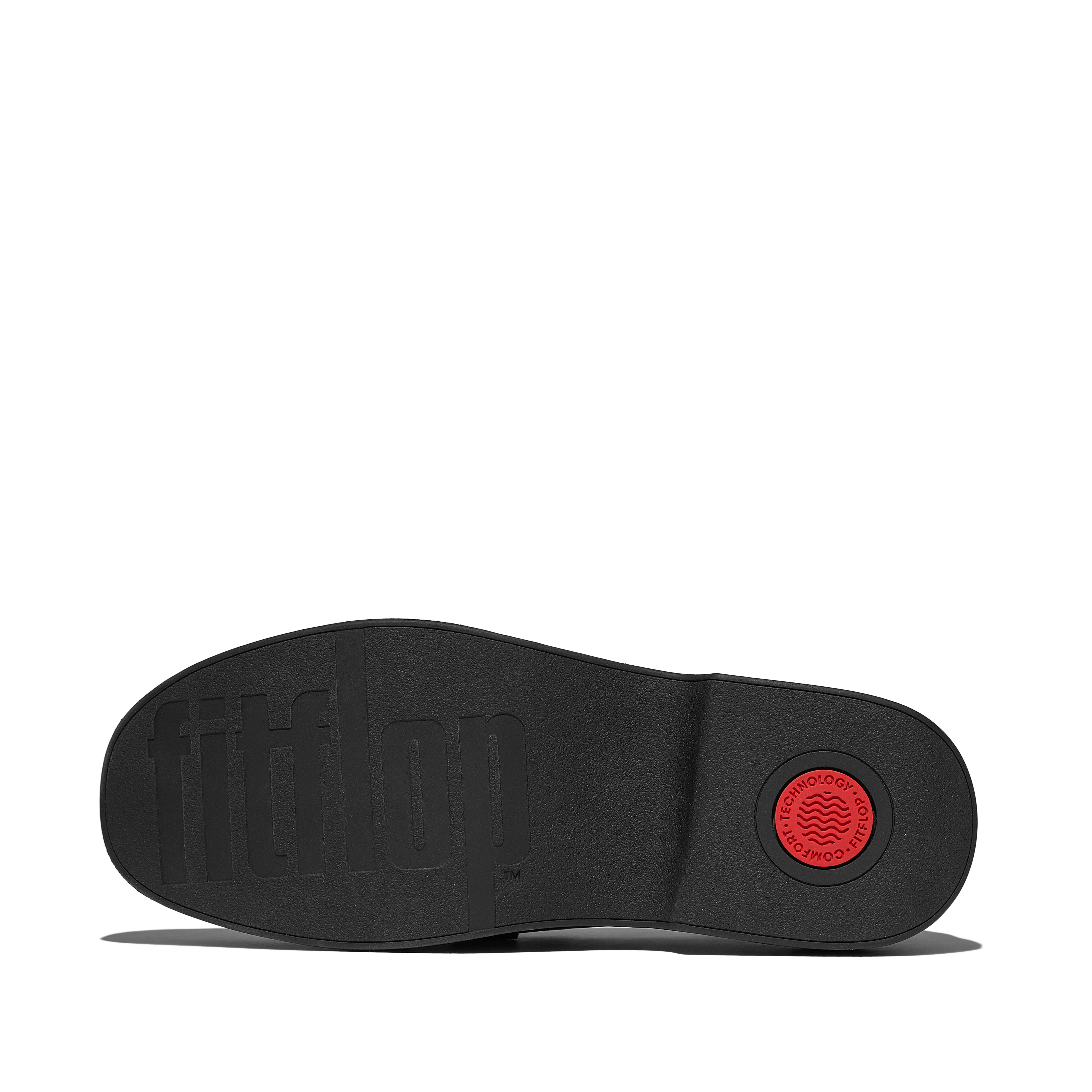 F-LUMA Square-Chain Leather Loafers in Black