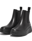 FITFLOP F-Mode Leather Flatform Chelsea Boots in Black FH4 | Shop from eightywingold an official brand partner for Fitflop Canada and US.