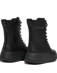 FITFLOP F-Mode Leather Lace-Up Flatform Ankle Boots in Black GM4 | Shop from eightywingold an official brand partner for Fitflop Canada and US.