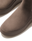FITFLOP F-Mode Suede Flatform Chelsea Boots in Grey FK3 | Shop from eightywingold an official brand partner for Fitflop Canada and US.