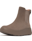FITFLOP F-Mode Suede Flatform Chelsea Boots in Grey FK3 | Shop from eightywingold an official brand partner for Fitflop Canada and US.