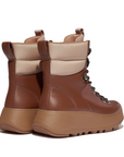 FITFLOP F-Mode Hiker Lace Flatform Ankle Boots in Brown ID9 | Shop from eightywingold an official brand partner for Fitflop Canada and US.