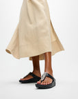 Fino Pearls-And-Crystal Toe-Post Sandals