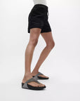 LULU Shimmerlux Toe-Post Sandals in Pewter