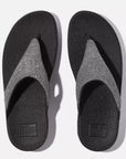 LULU Shimmerlux Toe-Post Sandals in Pewter